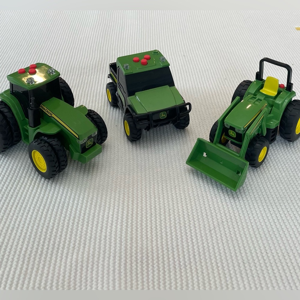 John Deere Light & Sound Toy Tractor Lot 3 Farm Vehicles Gator Loader Kids Toy
